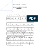 Christ University, Bangalore Department of Professional Studies Business Mathematics and Statistics Worksheeet - 7