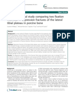 A Biomechanical Study Comparing Two Fixation Methods in Depression Fractures of The Lateral Tibial Plateau in Porcine Bone