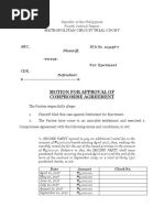 Motion To Approve Compromise Agreement