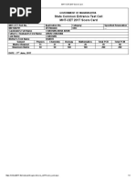 State Common Entrance Test Cell MHT CET 2017 Score Card