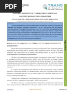 An Evaluative Effect of Temperature On The Human Cognitive Response Using Stroop Test