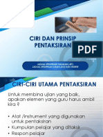 Ciri-Ciri Dan Prinsip Pentaksiran