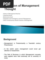 Evolution of Management Thought MBA 1