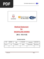 Method Statement For BACKFILLING WORKS