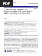 Oral Administration of Tannins and Flavonoids in Children With Acute Diarrhea: A Pilot, Randomized, Control-Case Study