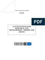 Tax Incentives For Research and Development: Trends and Issues