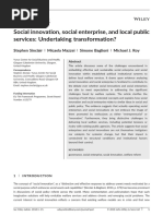 Social Innovation, Social Enterprise, and Local Public Services: Undertaking Transformation?