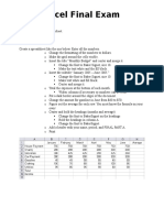 Sample Excel Exam