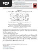 Delirium After Cardiac Surgery and Cumulative Fluid Balance A Case Control Cohort Study JourCardVascAnest 2018