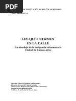 19 Los Que Duermen en La Calle. Un Abordaje de La Indigencia Extrema en La Ciudad de Buenos Aires.