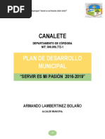 Plan de Desarrollo Municipal Canalete Cordoba 20162019 Acuerdo