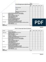 Name: - Score: - Rubric For Extemporaneous Speech Evaluation