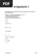 Assignment 1: Answer.1 Syms T P (T) T 2+2 t+1