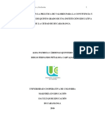 Proyecto de Grado Fortalecer Práctica de Valores Convivencia y Paz PDF