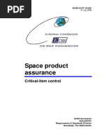 Space Product Assurance: Critical-Item Control