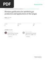 Biomass Gasification For Synthesis Gas Production and Applications of The Syngas