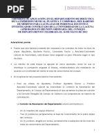 BAREMO PARA PLAZAS Del Departamento de Didáctica de La Expresión Musical, Plástica y Corporal. 16-0