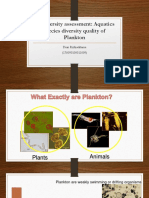 Biodiversity Assessment: Aquatics Species Diversity Quality of Plankton