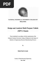 Design and Analysis Multi Purpose Vehicle (MPV) Chassis