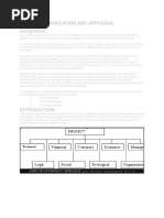 Project Formulation and Appraisal