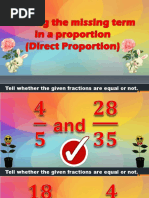 Finding The Missing Term in A Proportion