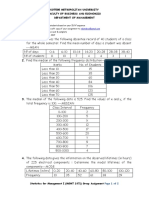 Assignment Introduction To Statistics