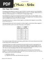 Flute Finger Hole Locations