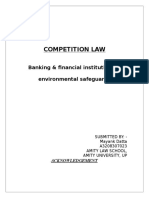 Competition Law: Banking & Financial Institutions & Environmental Safeguards