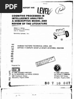 Cognitive Processes in Intelligence Analysis: A Descriptive Model and Review of The Literature