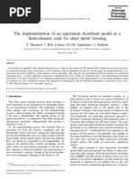 The Implementation of An Equivalent Drawbead Model in A Finite-Element Code For Sheet Metal Forming