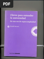 Claves para Entender La Universidad. en Una Era de Supercomplejidad de Ronald Barnett