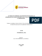 Trabajo en Comunidad para Mejorar en Matemática de IEE 1120 Pedro A. Labarthe de Lima