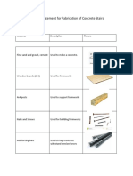 Method Statement For Fabrication of Concrete Stairs