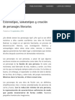 Estereotipos, Somatotipos y Creación de Personajes Literarios - Víctor Sellés