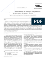 On The Prediction of Void Porosity and Packing of Rock Particulates