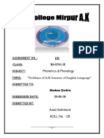 Problems of AJK Learners of English Language