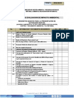 Requisitos para Estudios de Impacto Ambiental