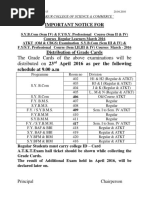 S.Y. T.y, & Prof Course Admission Notice 2016 - 2017