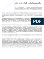 Evaluación Psicológica en La Salud