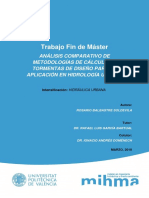 BALBASTRE - Análisis Comparativo de Metodologías de Cálculo de Tormentas de Diseño para Su Aplica PDF