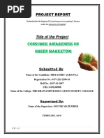 Consumer Awareness On Green Marketing: Title of The Project