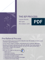 The Iep Process: Lauren Booth SED 406 December 2018