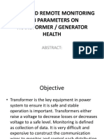 Xbee Based Remote Monitoring of 3 Parameters On Transformer Generator Health