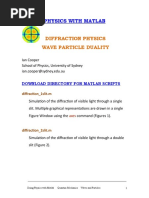 Diffraction Physics Wave Particle Duality: Doing Physics With Matlab