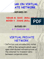 Seminar On Virtual Private Network: Prepared by