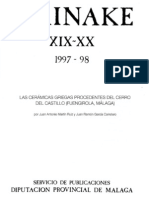 Las Cerámicas Griegas Procedentes Del Cerro Del Castillo (Fuengirola, Málaga) .