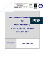 Programacion Didactica de Departamento Matematicas ESO y BACH PDF