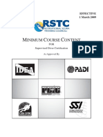 (RSTC) Minimum Course Content For Supervised Diver Certification