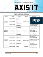 Event Meetings Schedule: Date Time Events Venue Contact