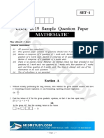 CBSE 10th Mathematics Sample Paper 2019 Question Paper